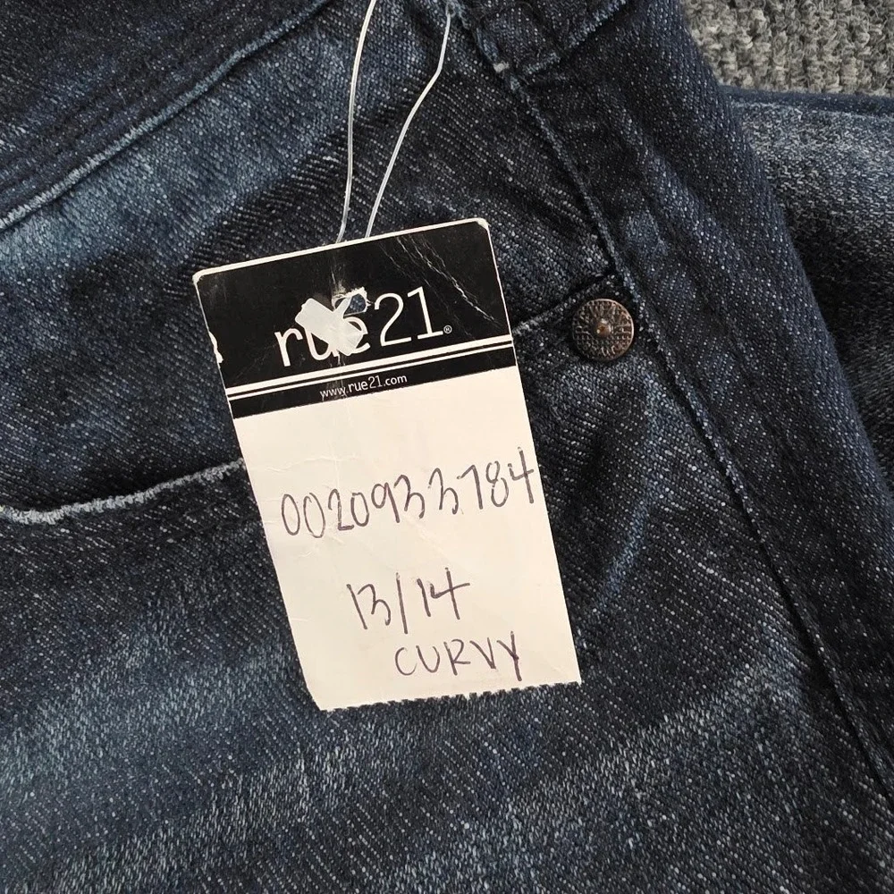 Rewash Vintage Reunion‎ Distressed Flare Jeans Dark Wash Blue Womens 13/31 Curvy